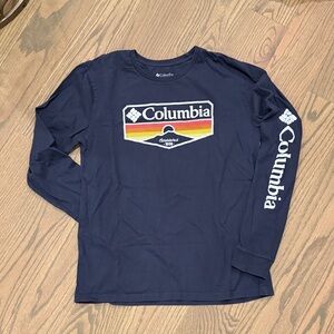 Columbia Mens Long Sleeve Shirt in Navy with Logo
